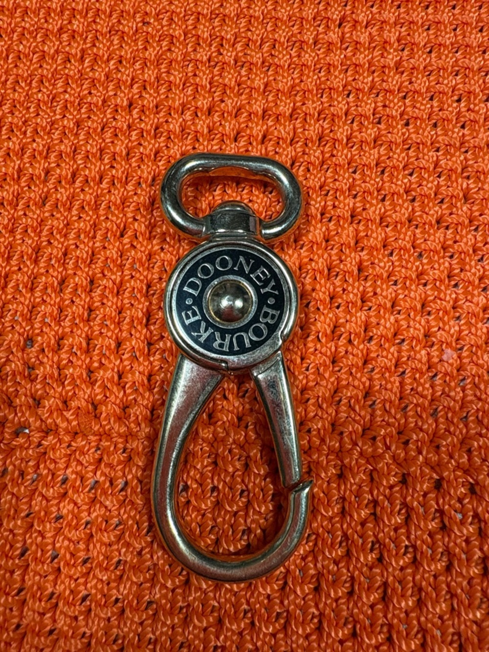 Dooney & Bourke 1975 Brass Lock Swivel Clip Keyring